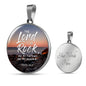 Lord Is My Rock Psalm Gift Circle Necklace Stainless Steel or 18k Gold 18-22"-Express Your Love Gifts