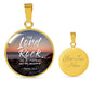 Lord Is My Rock Psalm Gift Circle Necklace Stainless Steel or 18k Gold 18-22"-Express Your Love Gifts