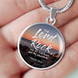 Lord Is My Rock Psalm Gift Circle Necklace Stainless Steel or 18k Gold 18-22"-Express Your Love Gifts