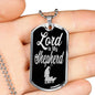 Lord Is My Shepherd Dog Tag Stainless Steel or 18k Gold 24" Chain - Express Your Love Gifts