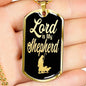 Lord Is My Shepherd Dog Tag Stainless Steel or 18k Gold 24" Chain - Express Your Love Gifts