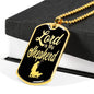 Lord Is My Shepherd Dog Tag Stainless Steel or 18k Gold 24" Chain - Express Your Love Gifts