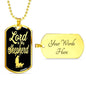 Lord Is My Shepherd Dog Tag Stainless Steel or 18k Gold 24" Chain - Express Your Love Gifts