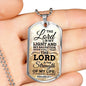 Lord Is My Strength Psalm 27:1 Necklace Stainless Steel or 18k Gold Dog Tag 24" Chain-Express Your Love Gifts