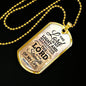 Lord Is My Strength Psalm 27:1 Necklace Stainless Steel or 18k Gold Dog Tag 24" Chain-Express Your Love Gifts
