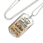 Lord Is My Strength Psalm 27:1 Necklace Stainless Steel or 18k Gold Dog Tag 24" Chain-Express Your Love Gifts