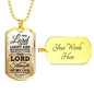 Lord Is My Strength Psalm 27:1 Necklace Stainless Steel or 18k Gold Dog Tag 24" Chain-Express Your Love Gifts
