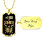 Lord Is My Strength Psalm 28:7 Stainless Steel or 18k Gold Dog Tag 24" Chain-Express Your Love Gifts