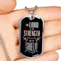 Lord Is My Strength Psalm 28:7 Stainless Steel or 18k Gold Dog Tag 24" Chain-Express Your Love Gifts