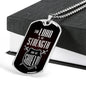 Lord Is My Strength Psalm 28:7 Stainless Steel or 18k Gold Dog Tag 24" Chain-Express Your Love Gifts
