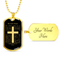 Lord's Prayer Necklace Stainless Steel or 18k Gold Dog Tag 24" Chain-Express Your Love Gifts