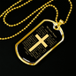 Lord's Prayer Necklace Stainless Steel or 18k Gold Dog Tag 24" Chain-Express Your Love Gifts