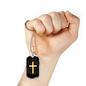 Lord's Prayer Necklace Stainless Steel or 18k Gold Dog Tag 24" Chain-Express Your Love Gifts