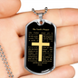 Lord's Prayer Necklace Stainless Steel or 18k Gold Dog Tag 24" Chain-Express Your Love Gifts