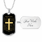 Lord's Prayer Necklace Stainless Steel or 18k Gold Dog Tag 24" Chain-Express Your Love Gifts