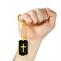 Lord's Prayer Necklace Stainless Steel or 18k Gold Dog Tag 24" Chain-Express Your Love Gifts