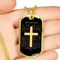 Lord's Prayer Necklace Stainless Steel or 18k Gold Dog Tag 24" Chain-Express Your Love Gifts