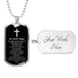 Lord's Prayer Our Father Necklace Stainless Steel or 18k Gold Dog Tag W 24"-Express Your Love Gifts