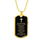 Lord's Prayer Our Father Necklace Stainless Steel or 18k Gold Dog Tag W 24"-Express Your Love Gifts