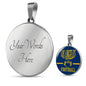 Los Angeles Circle Pendant Football Fan Necklace Stainless Steel or 18k Gold 18-22" - Express Your Love Gifts