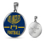 Los Angeles Circle Pendant Football Fan Necklace Stainless Steel or 18k Gold 18-22" - Express Your Love Gifts