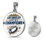 Los Angeles City Of Champions Circle Pendant Stainless Steel or 18k Gold 18-22-Express Your Love Gifts