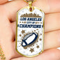 Los Angeles City Of Champions Necklace Stainless Steel or 18k Gold Dog Tag 24" Chain-Express Your Love Gifts