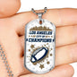 Los Angeles City Of Champions Necklace Stainless Steel or 18k Gold Dog Tag 24" Chain-Express Your Love Gifts