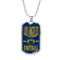 Los Angeles Football Fan Necklace Dog Tag Stainless Steel or 18k Gold 24" Chain - Express Your Love Gifts