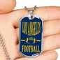 Los Angeles Football Fan Necklace Dog Tag Stainless Steel or 18k Gold 24" Chain - Express Your Love Gifts