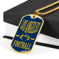 Los Angeles Football Fan Necklace Dog Tag Stainless Steel or 18k Gold 24" Chain - Express Your Love Gifts