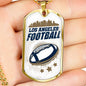 Los Angeles Football Necklace Stainless Steel or 18k Gold Dog Tag 24" Chain-Express Your Love Gifts