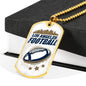 Los Angeles Football Necklace Stainless Steel or 18k Gold Dog Tag 24" Chain-Express Your Love Gifts