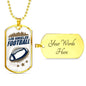 Los Angeles Football Necklace Stainless Steel or 18k Gold Dog Tag 24" Chain-Express Your Love Gifts