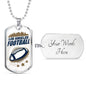 Los Angeles Football Necklace Stainless Steel or 18k Gold Dog Tag 24" Chain-Express Your Love Gifts