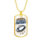 Los Angeles Football Necklace Stainless Steel or 18k Gold Dog Tag 24" Chain-Express Your Love Gifts