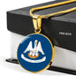 Louisiana State Flag Necklace Stainless Steel or 18k Gold Circle Pendant 18-22" - Express Your Love Gifts