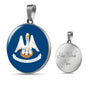Louisiana State Flag Necklace Stainless Steel or 18k Gold Circle Pendant 18-22" - Express Your Love Gifts