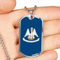 Louisiana Flag Necklace Stainless Steel or 18k Gold Dog Tag 24" Chain - Express Your Love Gifts