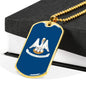 Louisiana Flag Necklace Stainless Steel or 18k Gold Dog Tag 24" Chain - Express Your Love Gifts