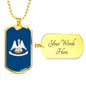 Louisiana Flag Necklace Stainless Steel or 18k Gold Dog Tag 24" Chain - Express Your Love Gifts