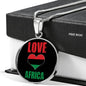 Love Africa Heart Black Pride Circle Pendant Necklace Stainless Steel or 18k Gold 18-22 - Express Your Love Gifts