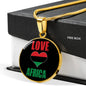 Love Africa Heart Black Pride Circle Pendant Necklace Stainless Steel or 18k Gold 18-22 - Express Your Love Gifts