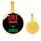 Love Africa Heart Black Pride Circle Pendant Necklace Stainless Steel or 18k Gold 18-22 - Express Your Love Gifts