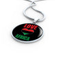 Love Africa Heart Black Pride Circle Pendant Necklace Stainless Steel or 18k Gold 18-22 - Express Your Love Gifts