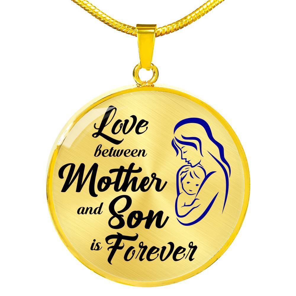 Love Between Mother And Son Is Forever Circle Necklace 18k Gold 18-22"-Express Your Love Gifts