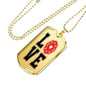 Love Firefighter Dog Tag Stainless Steel or 18k Gold 24" Chain - Express Your Love Gifts