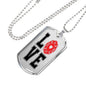 Love Firefighter Dog Tag Stainless Steel or 18k Gold 24" Chain - Express Your Love Gifts