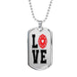 Love Firefighter Dog Tag Stainless Steel or 18k Gold 24" Chain - Express Your Love Gifts
