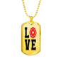Love Firefighter Dog Tag Stainless Steel or 18k Gold 24" Chain - Express Your Love Gifts